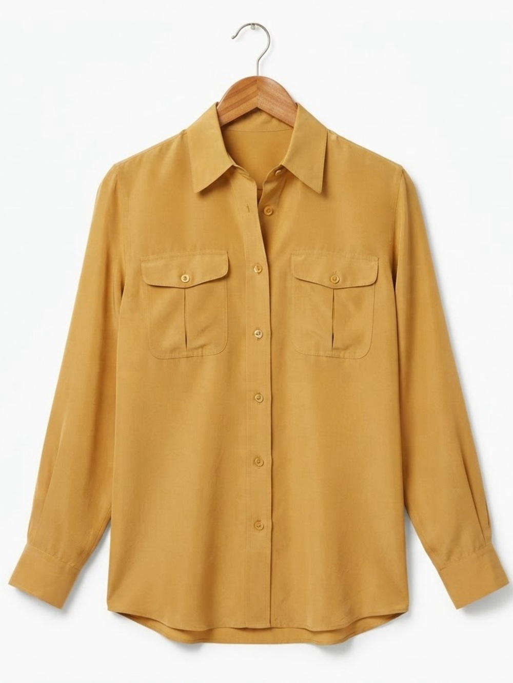 Vintage Silk Long Sleeve Shirt Mustard SP